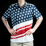 BombTech Golf American Flag Polo Shirt
