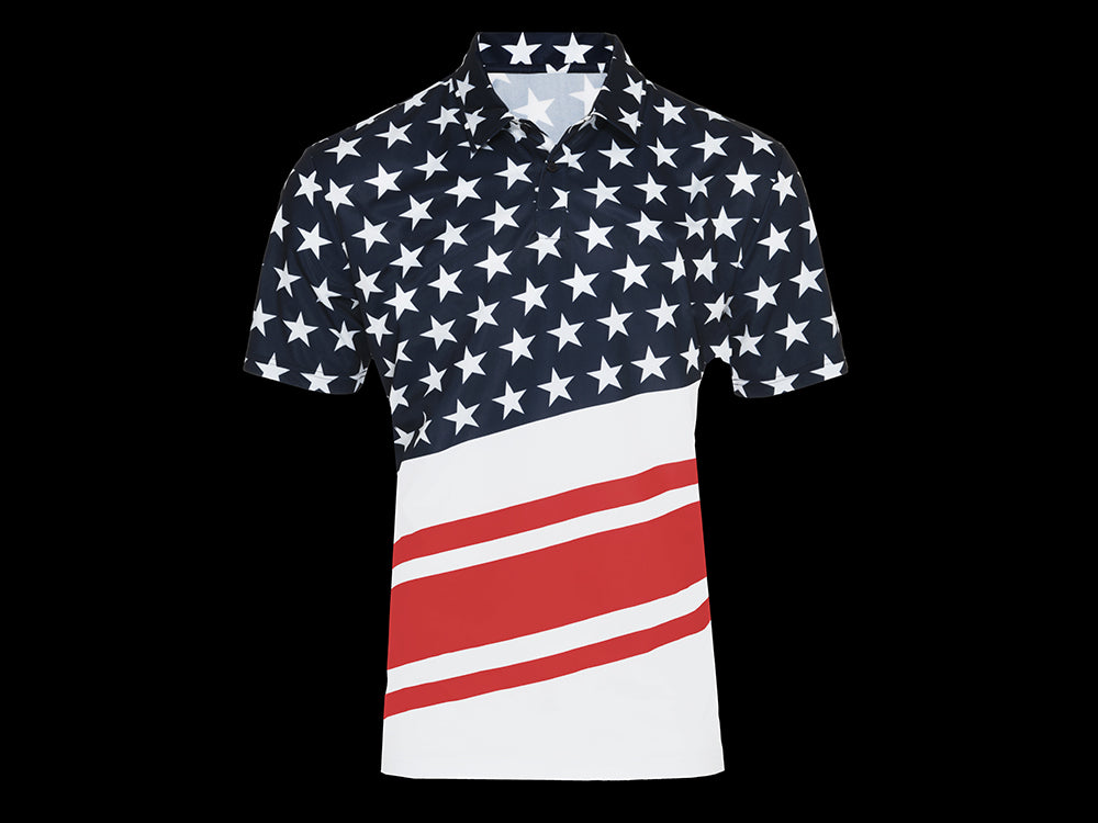BombTech Golf American Flag Polo Shirt
