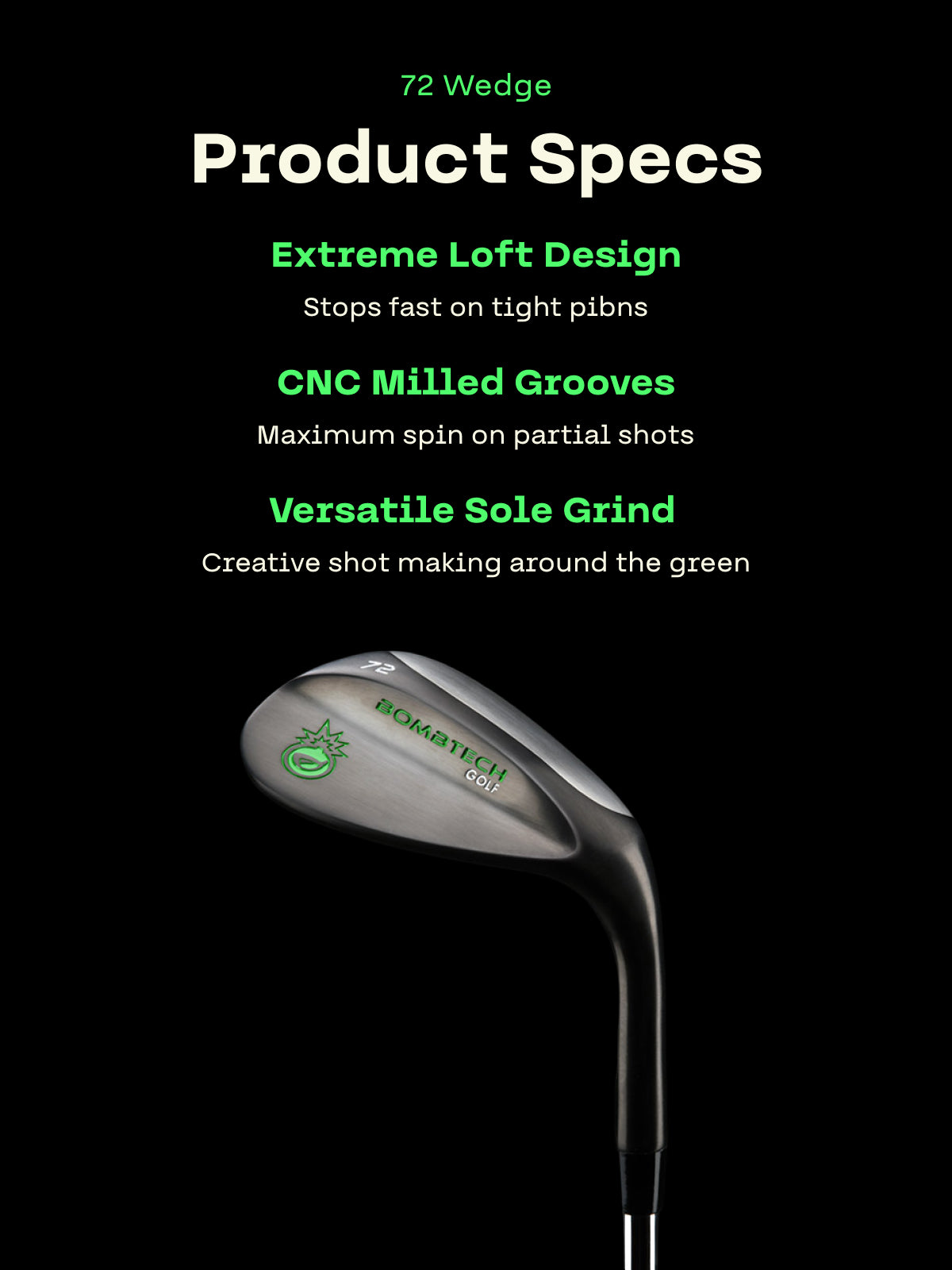 New! Limited Edition Volcano Torched BombTech 72 Degree Golf Wedge