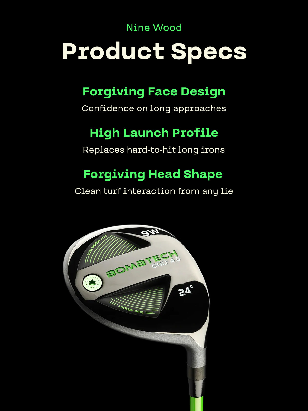 NEW! BombTech Golf 4.0 Nine Wood