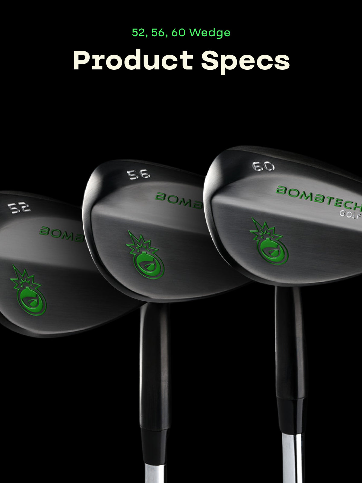 デザートイーグル2本　ロフト56°,60°　バンス13° BombTech Golf 52, 56 and 60 Wedge Set